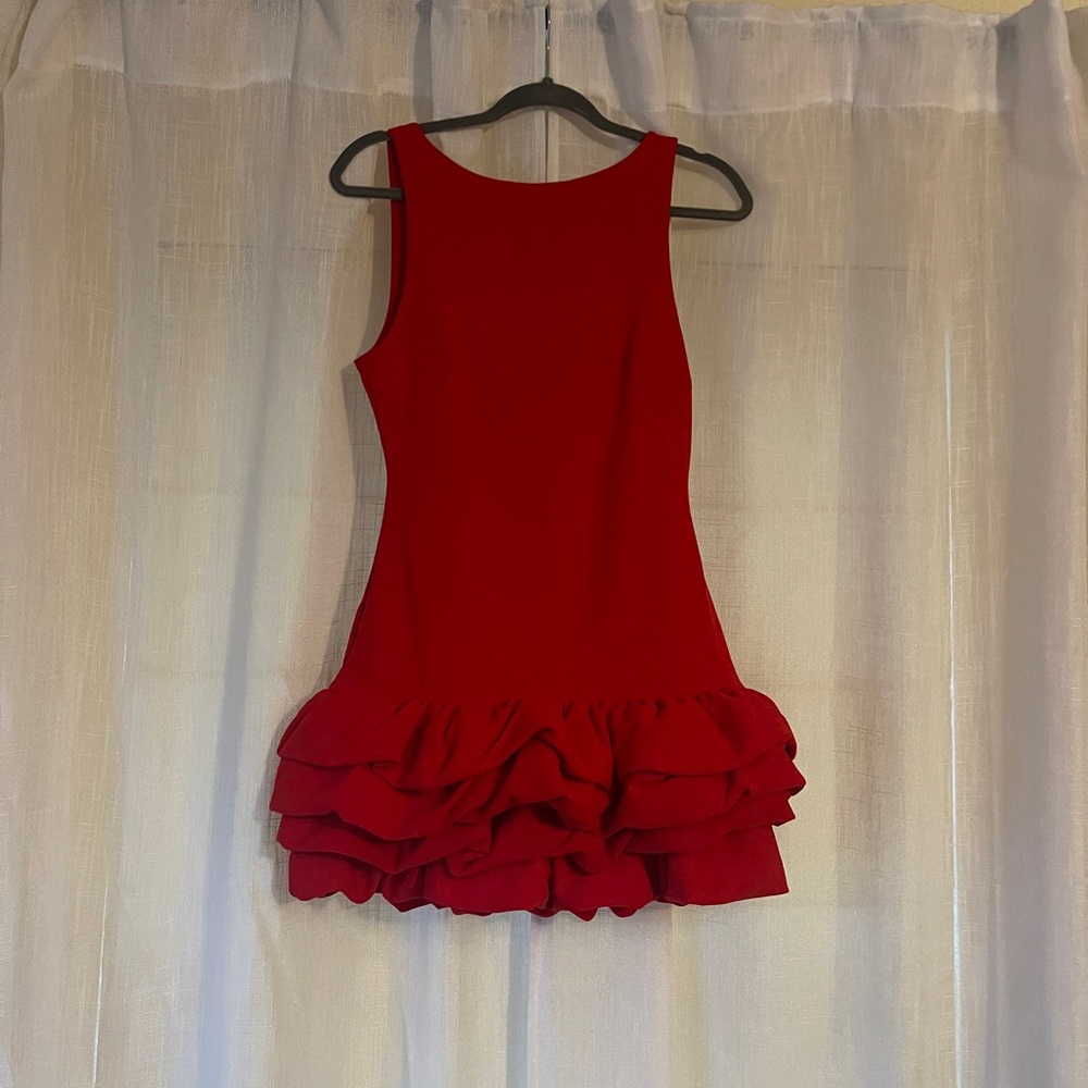 FashionNova Elegant Red Ruffle Women’s Mini Dress
